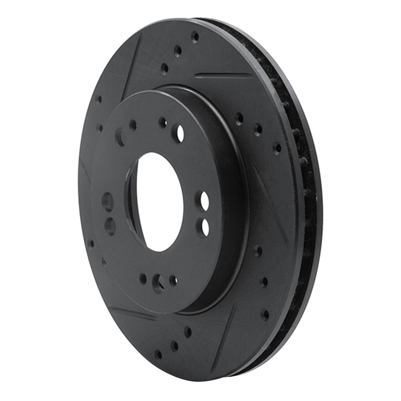 Chrysler SEBRING Brake Rotor (1) - Front Left - R1 Concepts - Drilled & Slotted - Black - `90-`05